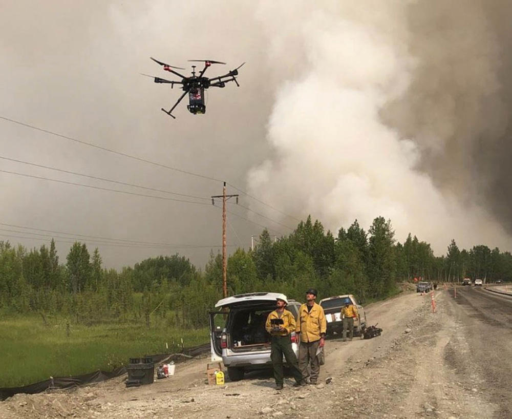 Lakeview Hotshots assisting with a burn operation in Alaska. Photo by Lakeview Hotshots.